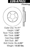 Centric Parts 121.67021 C-Tek Standard Brake Rotor