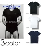 【EMPORIO ARMANI/エンポリオ・アルマーニ】ストレッチコットン Vネック　半袖Ｔシャツ　ワンポイントロゴつき