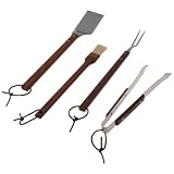 LamsonSharp 4-Piece Stainless Steel and Rosewood Barbecue Tool Set by Lamson
