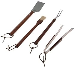 LamsonSharp 4-Piece Stainless Steel and Rosewood Barbecue Tool Set