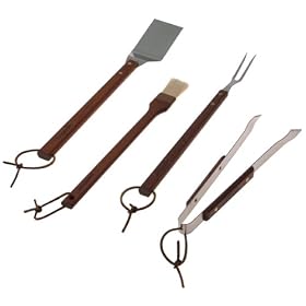 LamsonSharp 4-Piece Stainless Steel and Rosewood Barbecue Tool Set by Lamson