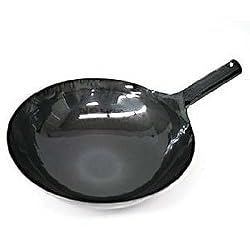 山田工業所 鉄 打出片手中華鍋 30cm (板厚1.2mm)