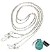 Sunshiny 62cm Long Shining Metal Non-slip Eyeglass Sunglasses Chain Cord Neck Strap Holder Silver