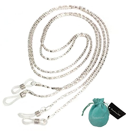 Sunshiny 62cm Long Shining Metal Non-slip Eyeglass Sunglasses Chain Cord Neck Strap Holder Silver