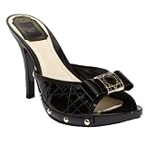 Christian Dior Cannage Metal Christian Dior Cannage Metal Bow Peep Toe Patent Platform Heels Slide Sandal