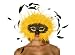 BW-97005, Real Yellow Feather surround Golden Mask