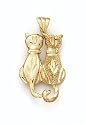 14K Lg Dbl Cat Pendant - GH13167