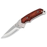 Buck 277 Folding Alpha Hunter, Rosewood Handle, Liner Lock Folding Knife with Leather Sheath