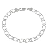 Sterling Silver Double Charm Bracelet, 7