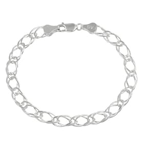 Buy Sterling Silver Double Charm Bracelet, 7 by Amazon.com Collection