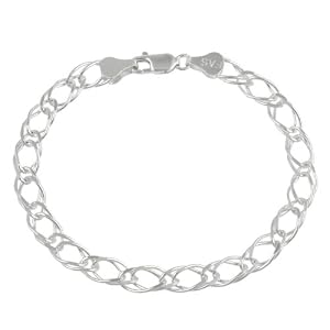 Buy Sterling Silver Double Charm Bracelet, 7 by Amazon.com Collection