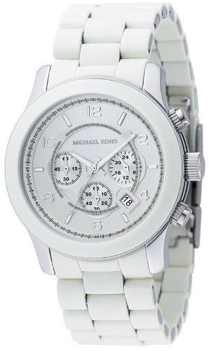 Michael Kors Watches Oversized White PU Runway (White)