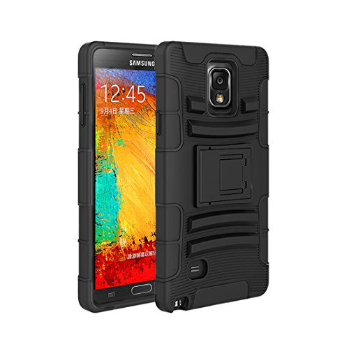 Samsung Galaxy Note 4 Case - Exact Samsung Galaxy Note 4 Case [SideARM Series] - Rugged Holster Case with Kickstand for Samsung Galaxy Note 4 (SM-N910S / SM-N910C) Black/Black