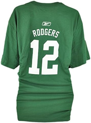 NFL Reebok Green Bay Packers Aaron Rodgers 12 Green Primary Name Tshirt 4XLarge