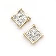 Solid 14K Yellow Gold .16 Carat Micro Pav&eacute; Genuine Diamond Earrings