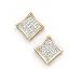Solid 14K Yellow Gold .16 Carat Micro Pav&eacute; Genuine Diamond Earrings