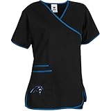 NFL Womens Mock Wrap Medical Scrub Top