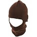 2 in 1 Knit Ski Beanie Skull & Face Mask Hat 2ply Brown