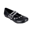 Cute Mary Jane Ballet Flats Gothic Shoes Pyramid Studded Black Shoes