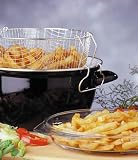 DEEP FRYER/PYREX LID/METAL HANDLE BLACK