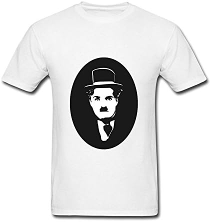 XLLISG Mens Personalized 100% Cotton Charlie Chaplin Cartoon T Shirts XXL