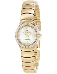Peugeot Womens 778 Diamond Bezel Gold-tone Bracelet Watch