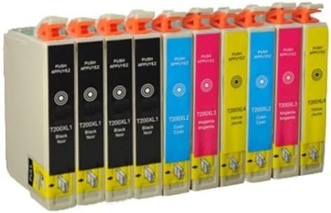 CartWarehouse Remanufactured Ink Cartridges Replacement for Epson T200XL (4x Black, 2x Cyan, 2x Magenta, 2x Yellow, 10-Pack)