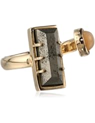 Kelly Wearstler Richmond 18k Gold Pyrite Peach Moonstone Ring