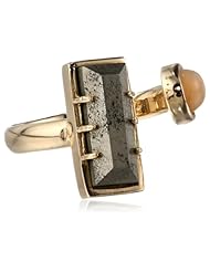 Kelly Wearstler Richmond 18k Gold Pyrite Peach Moonstone Ring