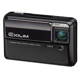 Casio Exilim EX-V7 Digital Camera, 7.2MP, 7x Internal Optical Zoom, Multi-Stabilization, Black - Refurbished