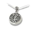Celtic Tree of Life Art Symbol with Sun and Moon Sterling Silver Pendant with 18" Necklace