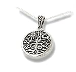 Celtic Tree of Life Art Symbol with Sun and Moon Sterling Silver Pendant with 18" Necklace