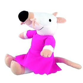 Petit Jour - Peluche avec grelot - Mimi la souris en robe rose : 18 cm