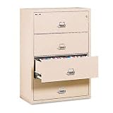 Insulated 4-Drawer Lateral File, 37-1/2w x22-1/8d, Ltr/Lgl, Parchment