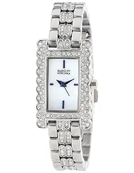Badgley Mischka Womens BA/1269WMSB Swarovski Crystal Accented Silver-Tone Bracelet Watch