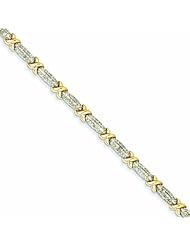 Genuine 14K Yellow Gold Diamond X Bracelet 14 Grams Of Gold 100% Satisfaction Guaranteed.
