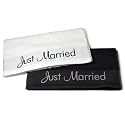 Handtuch "Just Married" in M&ouml;ve Qualit&auml;t, wei&szlig; - ein sch&ouml;nes Hochzeitsgeschenk