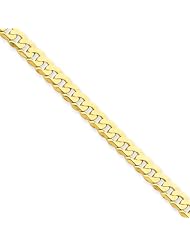 14k Yellow Gold 24in 4.6mm Flat Beveled Curb Necklace Chain. Metal Wt- 19.2g