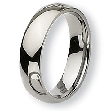 Rounded Polished Titanium Ring (6.0 mm) - Sizes 6-13.5
