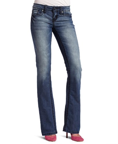YMI Juniors Rhinestone Back Flap Boot Five Pocket Jean