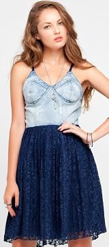 LIGHT BLUE FINCH DENIM+NAVY DRESS