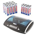Combo: Tenergy T9688 Universal LCD Battery Charger + 12 AA & 8 AAA Premium NiMH Rechargeable Batteries