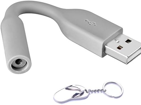 KOMEI USB Charging Cable Cord and Data Transfer for Jawbone UP24 Only Version Bracelet Wrist Band 4.5 Inches (NOT for UP1 & UP2 UP-1 UP-2 1st 2nd Generation Version Gen)+1x Free Silver Metal Shoe Keychain (Set 1-1x)