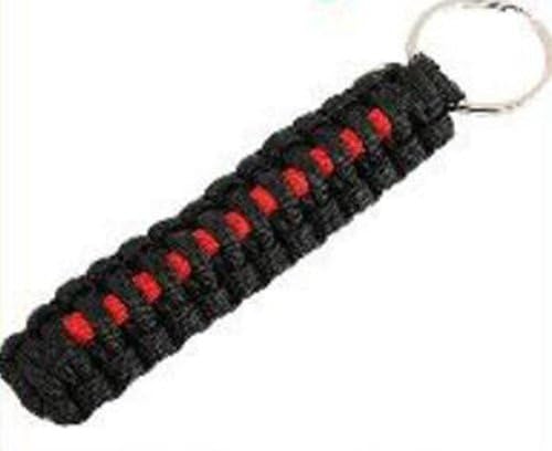 ReadyGearTM Paracord Key Chain - Black w Red Line
