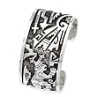 .925 Silver Mexican-Inspired Art Cuff Bracelet