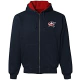 Reebok Columbus Blue Jackets Craftsman Thermal Lined Hooded Sweatshirt Xx Large