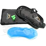 Zlipy Sleep Mask - Therapeutic Gel Eye Mask for Sleeping with Cold & Hot Gel For Puffy Eyes, Travel, Meditation, Insomnia & Migraine. Soft Night Blindfold with Ear Plugs & Adjustable Band