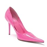 Sexy Womens Stiletto Pump Shoe 4 Inch Heel Pointed Toe Stiletto Heel Black Fuchsia Gold Red Silver White