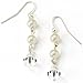 Silver Tone Dual Simulated Pearl Linear Earrings