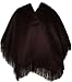 Warm Sexy Soft 100% Alpaca Wool Poncho Coat Cape Warm Solid Dark Brown Color